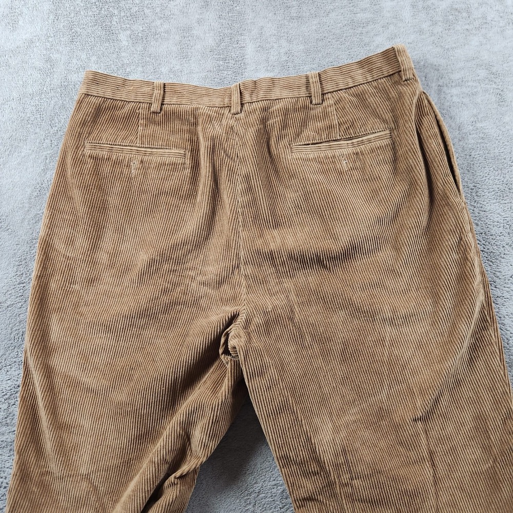 Brooks Brothers 346 Corduroy Pants Mens 38x30 Brown Pleated Wide Trousers - Picture 2 of 8